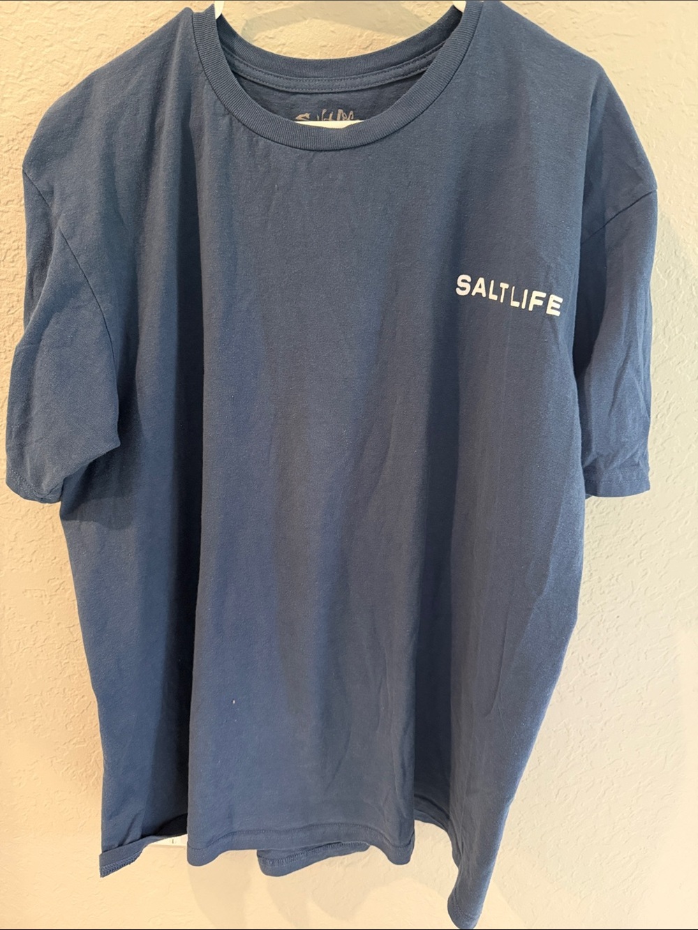 Salt Life Blue Crewneck T‑Shirt with White Logo